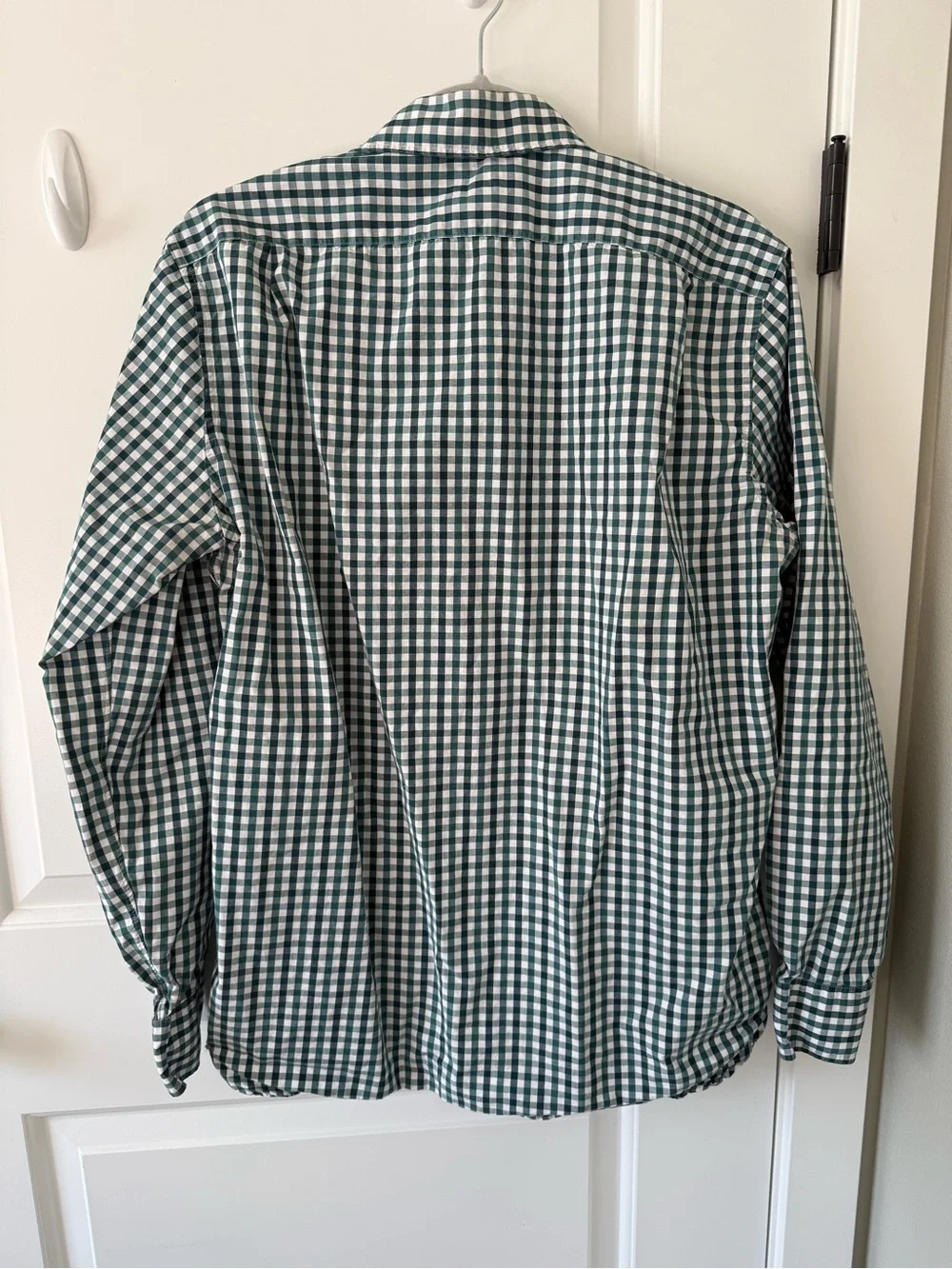 J. Crew Green and White Gingham Button-Down Shirt